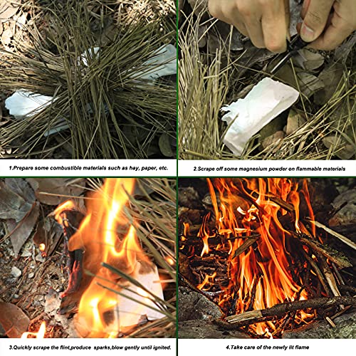 WAFJAMF Weather Magnesium Firestarter Kit,Multifunctional Outdoor Solid Tuba Fire Starter