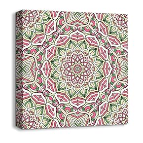 Canvas Wall Art Traditional National Culture Painting Artwork for Home Prints Framed - 12x12 inches