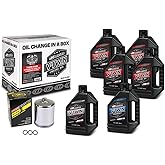 V-Twin Oil Change Kit Synthetic w/Black Filter, Twin Cam