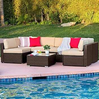 Amazon Com Best Choice Products 7 Piece Modular Outdoor Sectional
