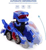 Highttoy Transforming Dinosaur Car Toy Blue 3-7 Years Lights Music 2 in 1 view 3