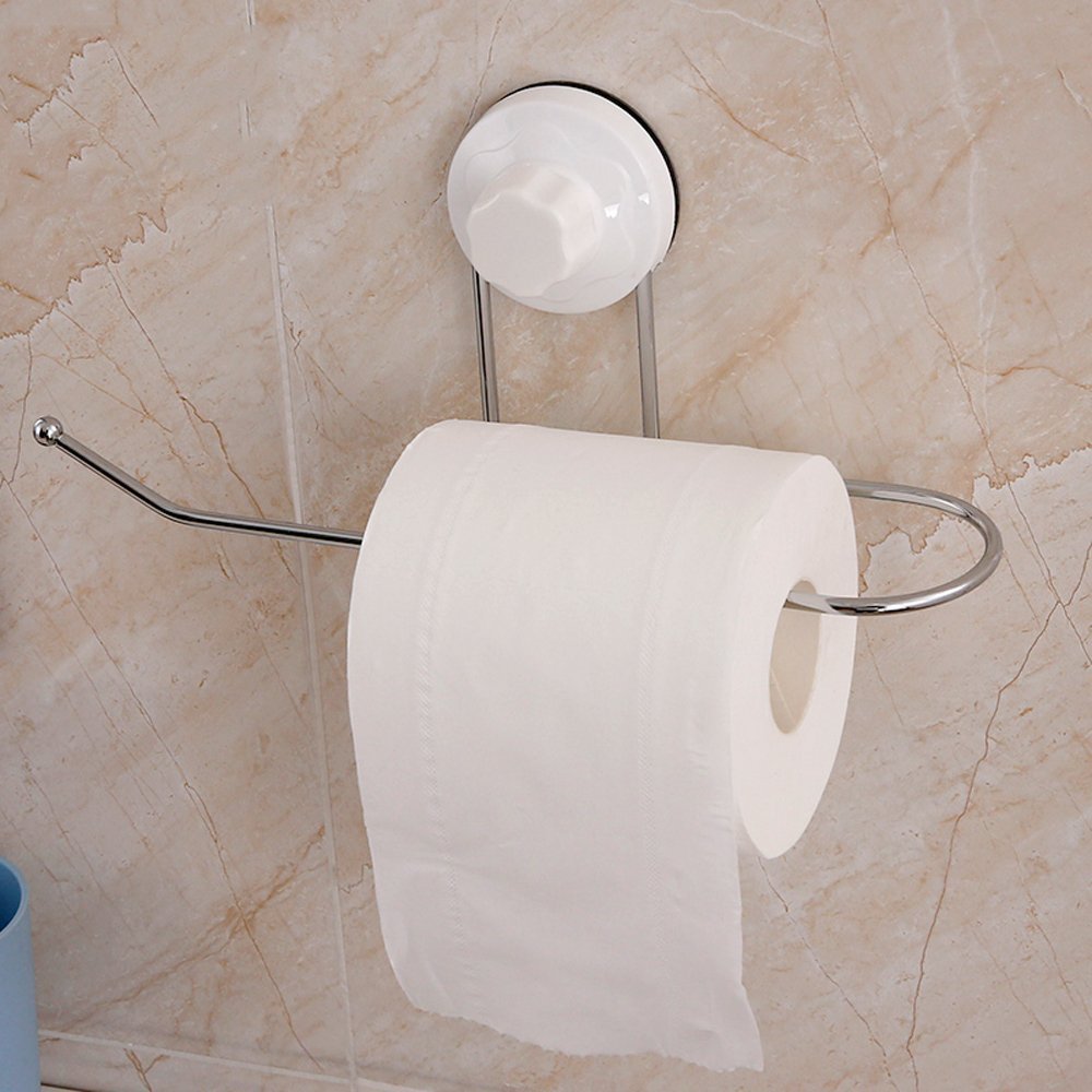 Wall Mounted Metal Napkin Holder Suction Cup Toilet Tissue Paper Roll