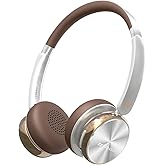 SANSUI ANC Wireless Headphones,Over Ear Headphones with 50H Battery Life,Active Noise Cancelling,Deep Bass,Memory Foam Ear Cups,Travel,Office,Bluetooth 5.4, Adjustable Headband, DT11 (Brown)