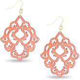 ZENZII Acrylic Resin Colorful Scroll Design Drop and Dangle Earrings for Women