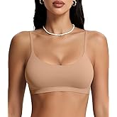 OEAK Womens Comfortable Bras No Underwire Cami Bra Seamless Unlined Bralettes Scoop Neck Unpadded Everyday Sports Tshirt Bra