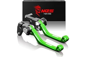MZS Green Dirt Bike Brake Clutch Levers Pivot Adjustable CNC Compatible with KLX140R KLX140RF KLX140RL 2021-2025 / KLX140 2008-2021 / KLX140L 2008-2021 / KLX140G 2017-2021