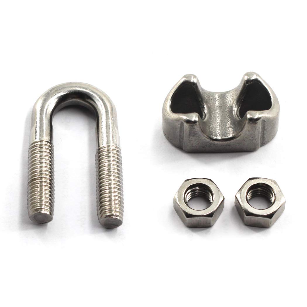 M16 Wire Rope Clip 304 Stainless Steel Cable Clamp U bolt Fastener (Pack of 1) - Image 5