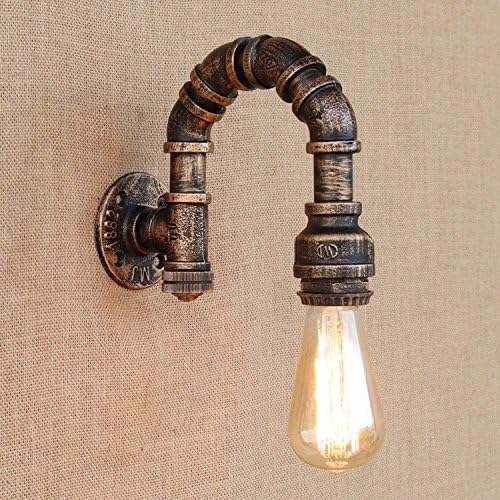 LONFENN LIGHTS Simple pipe small Wall lamp retro home bar Cafe in Northern Europe series,A [Energy Class A+++]