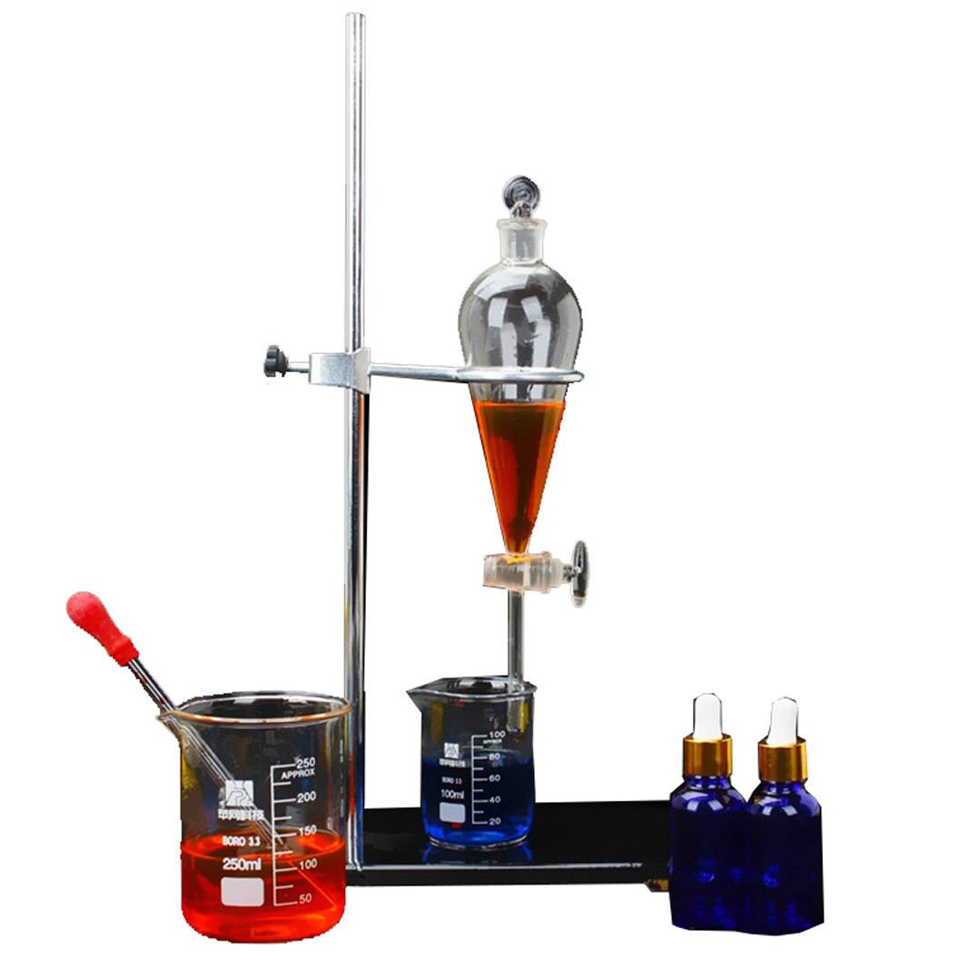 New 1000ml Lab Essential Oil Distillation Apparatus Water Distiller Purifier Glassware Kits w/Separatory Funnel Condenser Pipe: Industrial & Scientific
