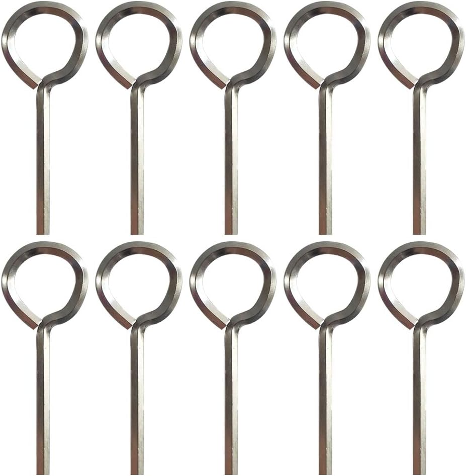 1/8” Standard Hex Dogging Key with Full Loop, Allen Wrench Door Key for Push Bar Panic Exit Devices, Solid Metal - 10 Packs