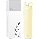 Simple Modern Water Bottle with Straw lid | Insulated Stainless Steel Thermos | Reusable Travel Water Bottles for Gym & Sports | Leak Proof & BPA Free | 24oz, Buttercup
