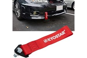 Kyostar Universal Racing Tow Strap for Front or Rear Bumper Towing Hooks (Red)