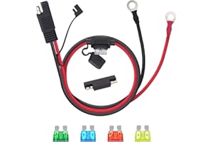 Billion wealth 10awg 3.3FT SAE to O Ring Connecters Extension Cord Cable Connector Compatible with Battery Charger/Maintainer (10awg 3.3FT)