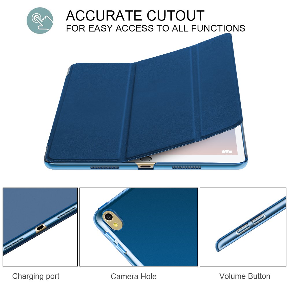 CAM-ULATA for iPad Pro 10.5 Case 2017 Leather with Folio Stand, Shock proof Slim Business Auto Sleep Wake Smart iPad Pro 10.5 inch Cover Navy