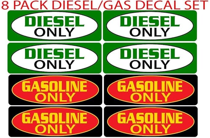 Amazon.com: Diesel Fuel Only Gas Fuel Only Sticker Decal Set Gasoline