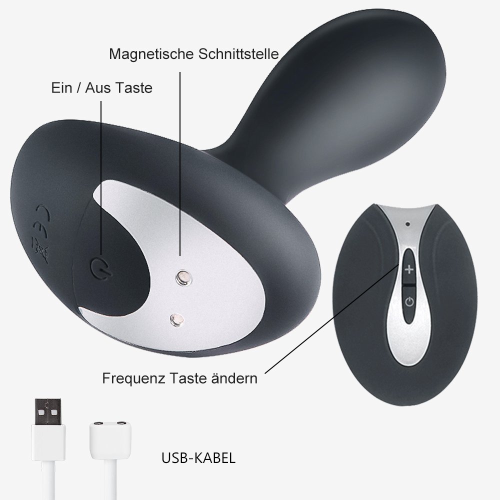 Kinkly Prostata Massagegerät mit Fernbedienung,Analvibrator Prostate Massage Stimulator Masturbator Analplug mit 10 Vibrationsmodi,100% Medizinisches Silikon Spielzeug für Paar mit 25ml Gleitmittel