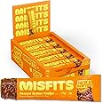 Misfits Vegan Protein Bars, Peanut Butter Fudge - Updated Recipe | Plant Based, Low Sugar & Carb, High Fiber Snacks | Pack of 15