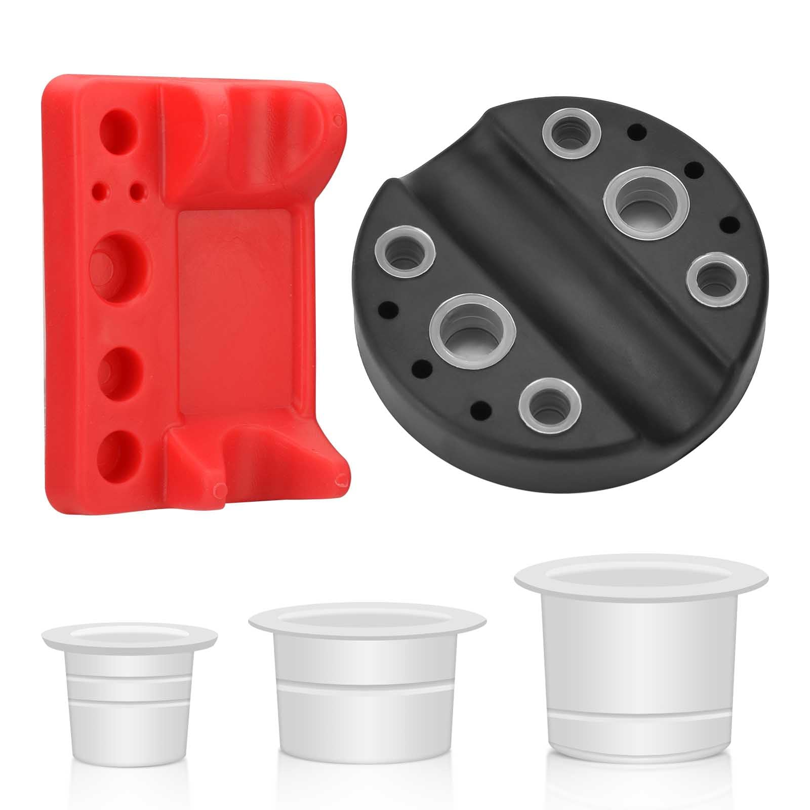 ATOMUS 2pcs Tattoo Pen Stand Silicone Microblading Pigment Ink Cup Holder Makeup Tattoo Accessories Organiser Tool Holder with 50pcs S M L Pigment Cups