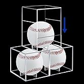 Purdge 3 Pack Baseball Case Display, UV Protected Acrylic Baseball Holder Display Case for Official Size Ball, Clear Acrylic Memorabilia Autograph Square Cube
