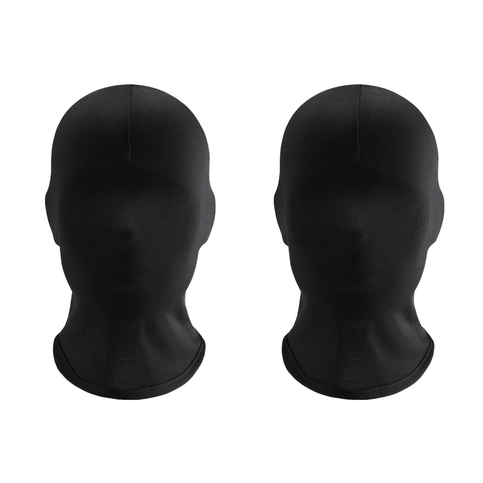 AWAVM 2 Pcs Black Halloween Mask Full Cover Spandex Face Mask Halloween Party Mask Unisex for Men and Women