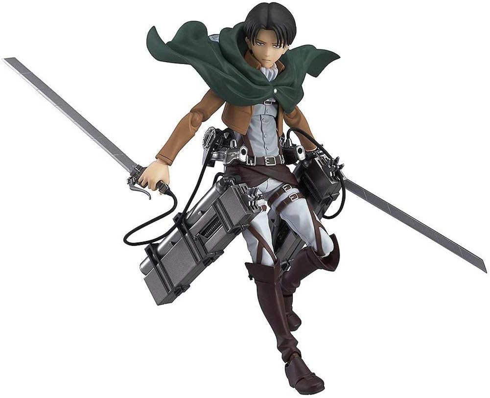 Siyushop Attack On Titan: Levi Figma - Highly Detailed Accurate Sculpt - Equipped With Weapons - High 15CM
