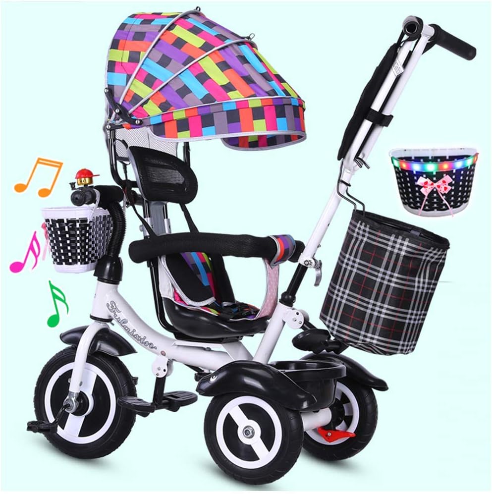 Hejok 4 In 1 Kids Trike, Children'S Tricycle 4-In-1 Push Along Trike With Parent Handle And Kids Forst Tricycle With Parent Handle Trik Green
