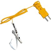 Fieldpiece ATWB1 K-Type Wet Bulb Thermocouple with Alligator Clip | HVAC/R Wet Bulb Sock Probe for Target Superheat &amp; Evaporator Exit Temperature - Compatible with K-Type Thermometers &amp; Meters