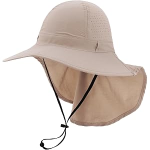 Sun Hat for Men Women with Neck Flap,UPF 50+ UV Protective Hiking Fishing Hats,Wide Brim Sun Hat for Women&Men