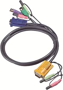 ATEN PS2 KVM Cable with Audio, SPHD-15 Male to VGA, PS2 and Audio 2L5302P, 6 Feet