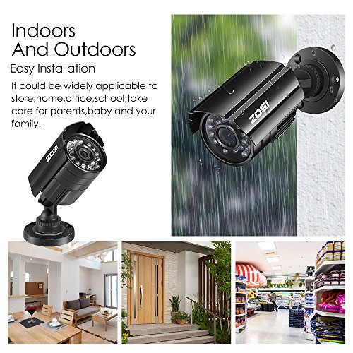 6 ZOSI+1280TVL+Security+Waterproof+Aluminum
