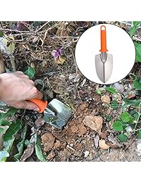 XINHAI Juego de herramientas de jardín de acero inoxidable, juego de herramientas de jardinería de 6 piezas con caja de almacenamiento, podómetro, pala, trompeta, spray, y así sucesivamente Regalos de jardín para hombres y mujeres (naranja)