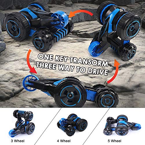 Remote Control Car RC Stunt Car Monster Truck 6CH Double Sided Remote Car for Boys Girls Adults, 2.4GHz Radio 100 Feet Remote Control Range, 360° Spin Flip Rotate, 3 / 4 / 5 Wheel Multi-Drive - Thumbnail 3