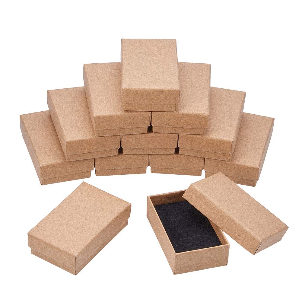 NBEADS 18 Pcs Cardboard Jewelry Boxes, 5x8cm Jewellery Gift Boxes with Lid Cardboard Jewelry Set Box Gift Boxes for Jewellery Packaging Necklace Ring Earrings Display Christmas