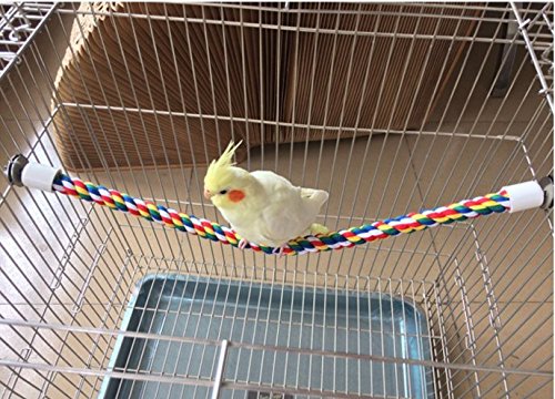 Jusney Bird Rope Perches,Parrot Toys 21 inches Rope Bungee Bird Toy (21 inches)