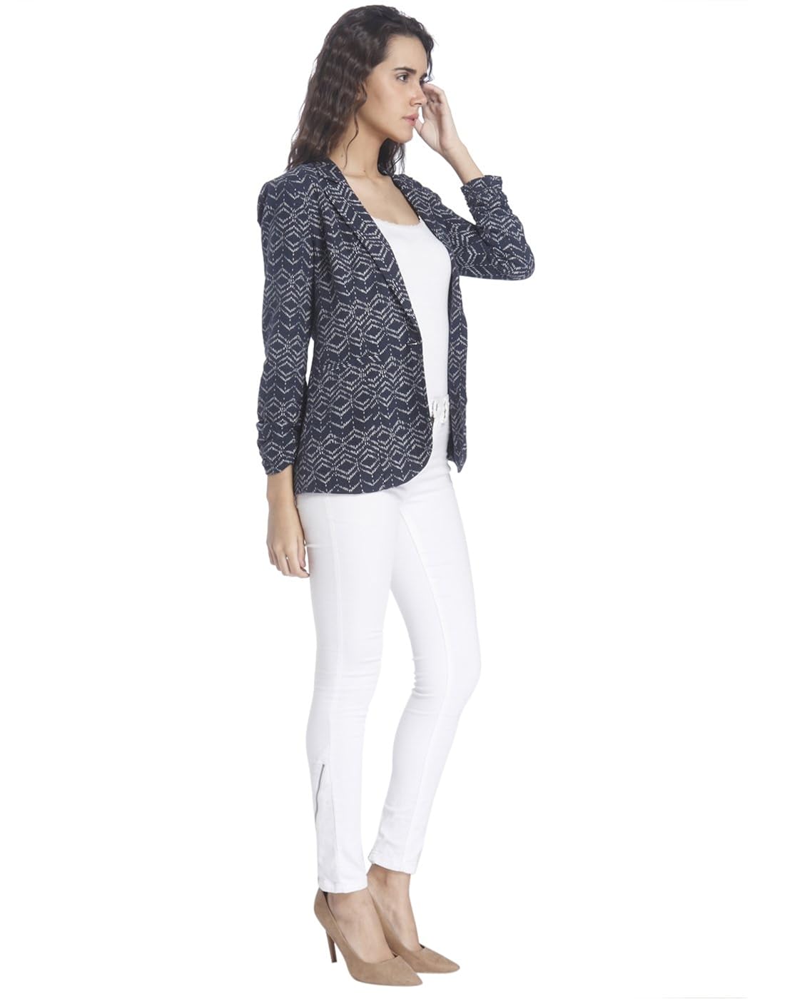 vero moda women's linen blazer