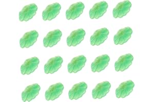 Hohopeti 20pcs Landscape Ornament Floral Mini Leaf Statue Cake Decorations Lotus Leaf Statue Artificial Lily Pads Miniature P