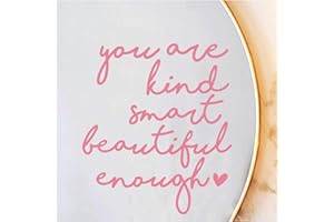 OFLYDESIGNS 2 x Mirror Decal Vinyl, Car Mirror Decor, Mirror Sticker, Positive Affirmation Decor, Affirmation Stickers for Bathroom, for Kids, for Teens, Bathroom Decal, Set of 2 (Pink)