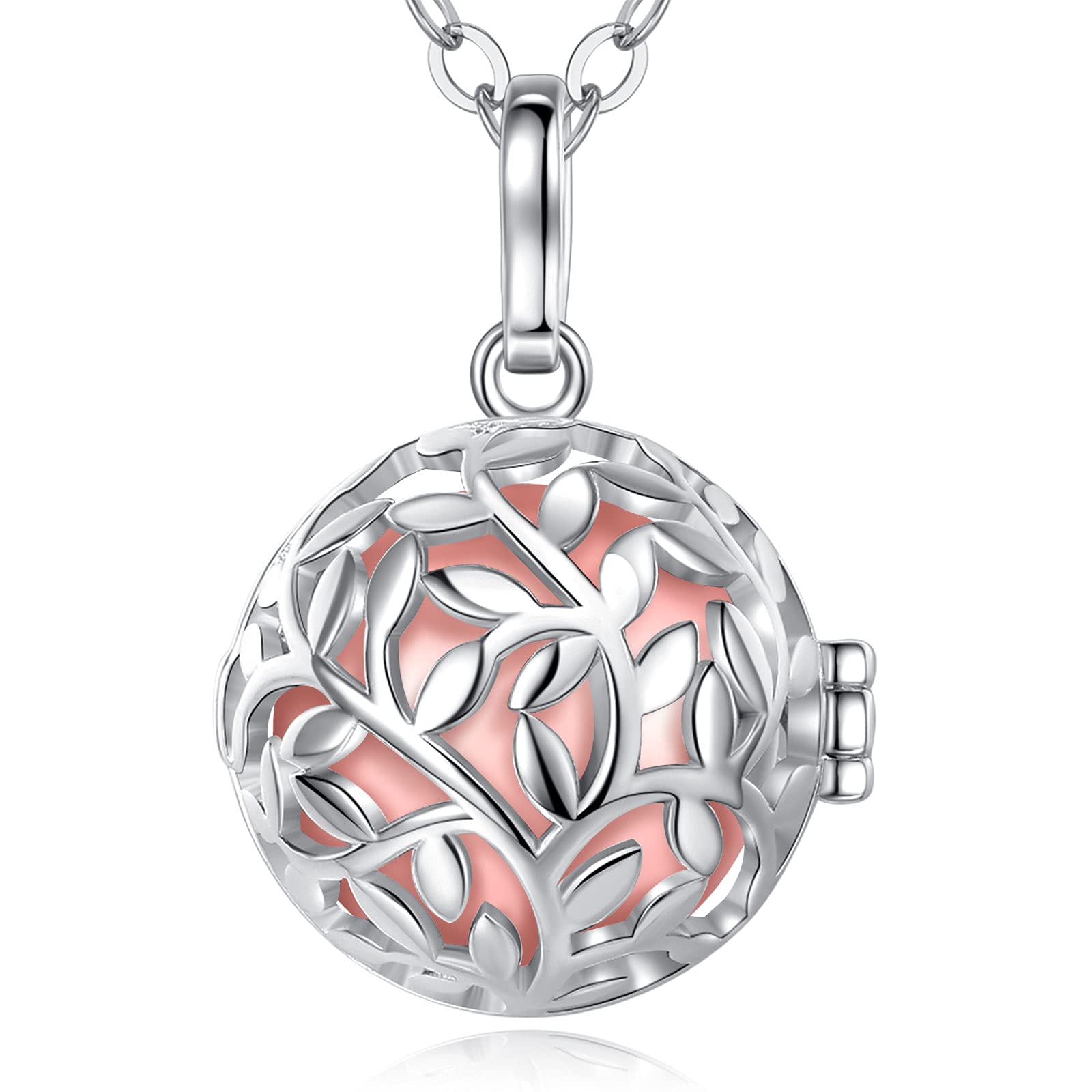 EUDORA Harmony Ball Tree of Life Necklace with Music Chime Wishing Ball Pregnancy Mexican Bola Pendant Necklacefor Women Ladies Jewellery Best Gift, 30"+45"