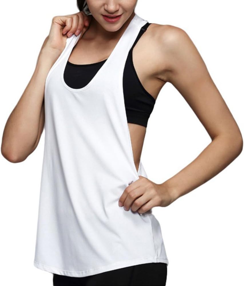 Balai Women's Active Racerback Athletic Sports T-Shirt Long Yoga Crop Tank Top