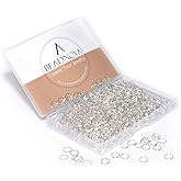 BEADNOVA 8mm Open Jump Rings Silver Jump Rings for Jewelry Making and Keychains (900Pcs)
