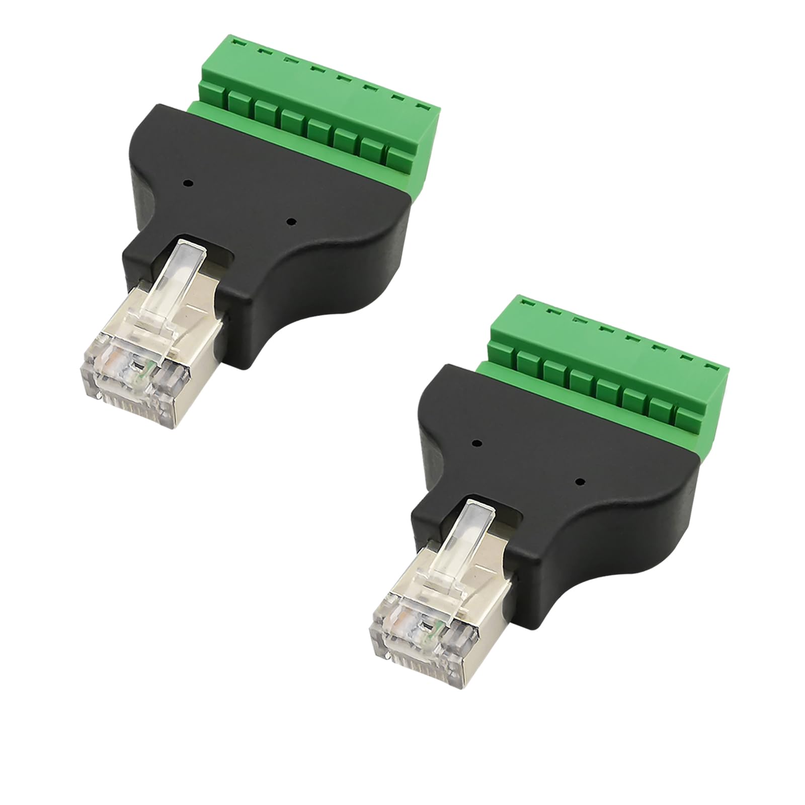 iYueMps RJ45 Screw Terminal Adapter,RJ45 Male to 8pin Terminal Connector for CCTV DVR AV UTP Cat5 Cat5e Cat6 Cat7 Ethernet Coupler Extender Connector (2pcs,Male)