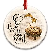 CHOANG Nativity Scene Christmas Ornament - O Holy Night Religious Tree Decoration, Christian Bible Ornament - Jesus Faith Gift for Men and Women 2025