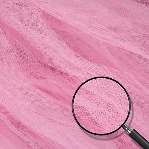 Haperlare 3ft Pink Tulle Table Skirt Queen Wonderland Pink Tablecloth Skirting Tutu Tablecloth with Smooth Edge for Christmas Wedding Baby Shower Birthday Cake Dessert Table Decoration 31 x 36 inch