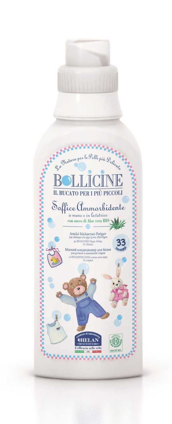 Helan Bollicine - Concentrated Fabric Softener for Baby Clothes with Aloe Vera, Hand & Machine Wash, Vegan - Liquid Fabric Conditioner for Sensitive Skin, Newborn Essentials - Made in Italy, 500 ml
