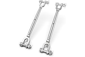 hannger Turnbuckle, 2 Pack 5/16" (M8) 304 Stainless Steel Turnbuckles for Cables Wire, Closed Body Design, 2100 lbs Working Load Limit - Heavy Duty Wire Tensioner for Shade Sail Hardware, Clothesline