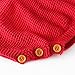 Pinleck Baby Girls Sweet Knitted Fleece Romper Long Sleeve Ruffle Jumpsuit Sweater Dress (Red, 66/0-3 Months)