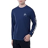Guy Harvey Men's Long Sleeve Performance Sun Protection Shirt UPF 50+, Navy, Small