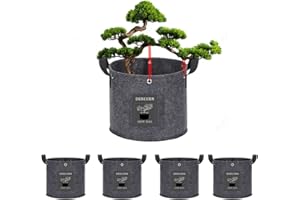Fabric Planter 7 Gallon 5 Pack Heavy Duty 320g Thick Nonwoven Fabric Pots with LST Rings for Low Stress Plant Training Flower