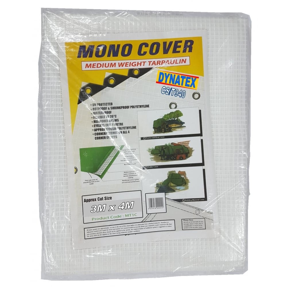 Clear Tarpaulin Reinforced 3m X 4m Rain Sheet Tarp Sheeting Cover