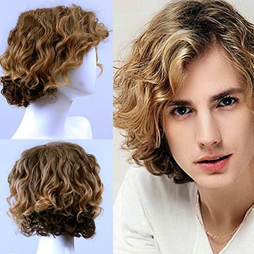 Wigsforyou Synthetic Wigs Ombre Blonde Wig Short Wigs for Men